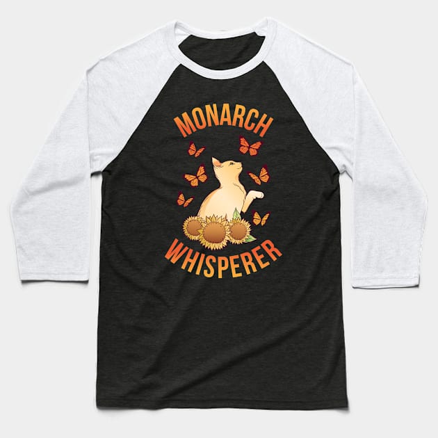 Monarch Whisperer Funny Monarch Butterfly Gift Baseball T-Shirt by CatRobot